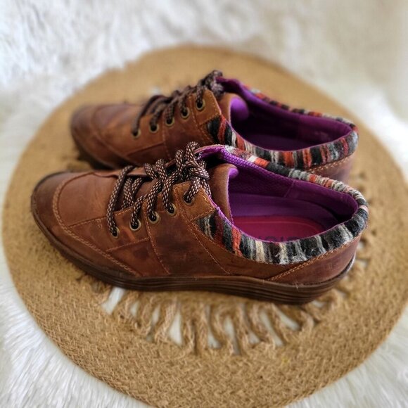 Bionica Women's Gervais Aztec Brown Leather Wedge Oxford Shoes SZ 8M - Picture 3 of 8